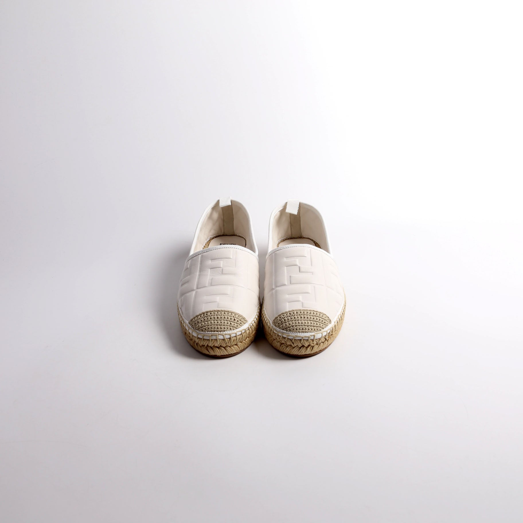 Fendi FF Embossed Nappa Espadrilles Size 40