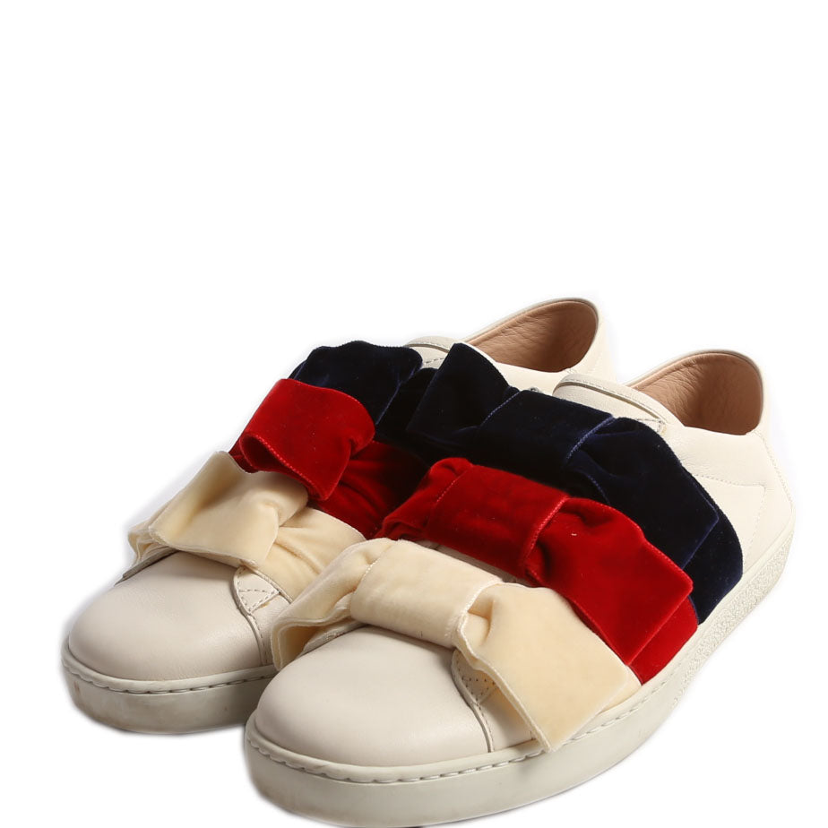 Velvet Bow Ace Web Sneakers Size 38
