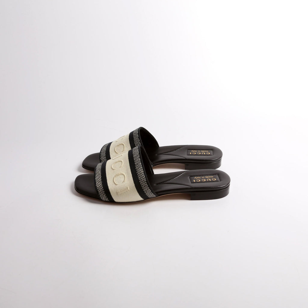 Jane Embossed Slide Sandals Size 38