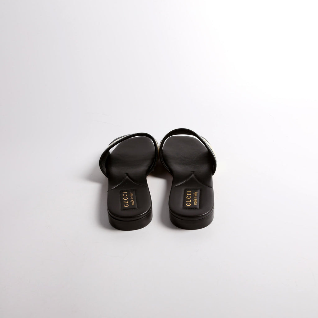 Jane Embossed Slide Sandals Size 38