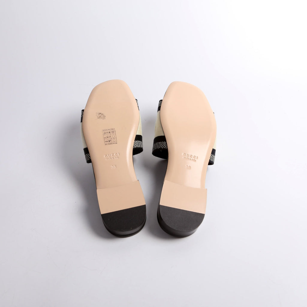 Jane Embossed Slide Sandals Size 38