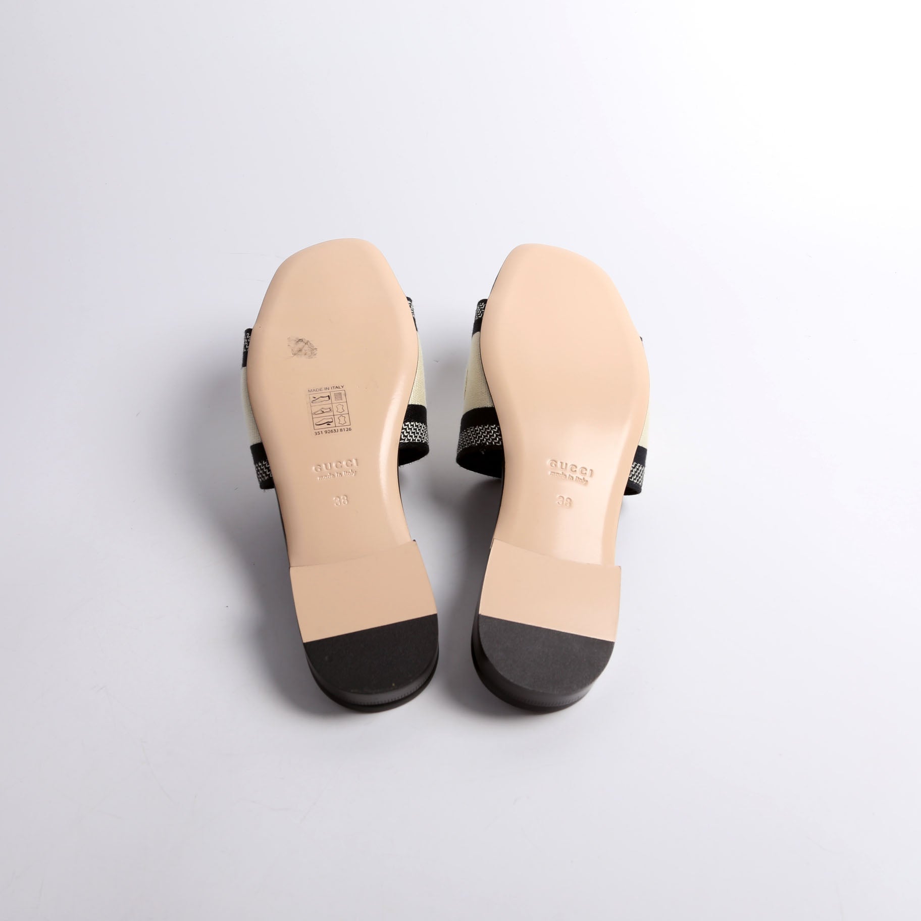Jane Embossed Slide Sandals Size 38