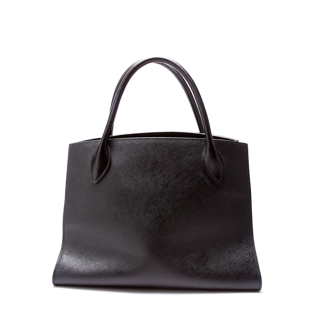 Saffiano Cuir Monochrome Top Handle Tote Black