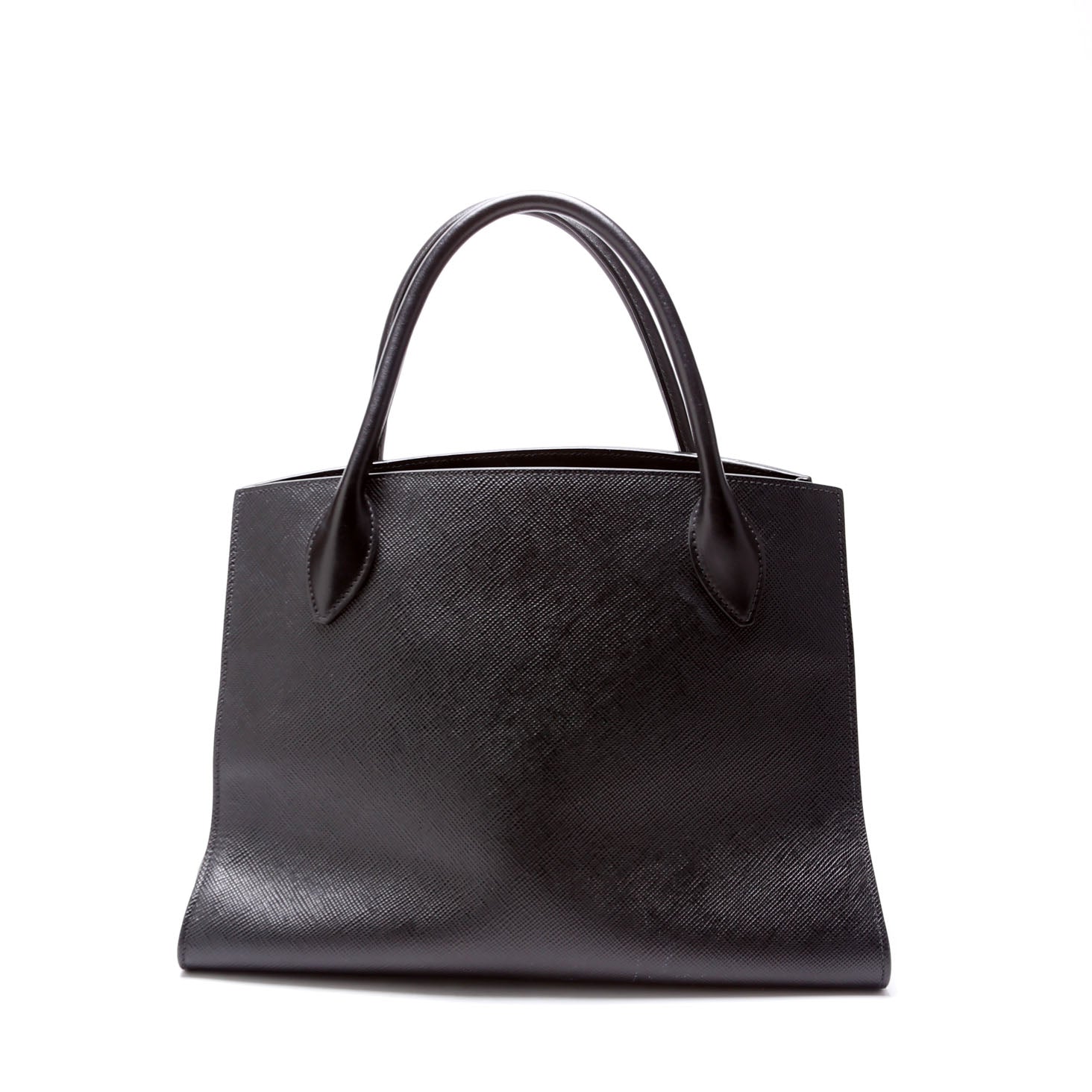 Saffiano Cuir Monochrome Top Handle Tote Black