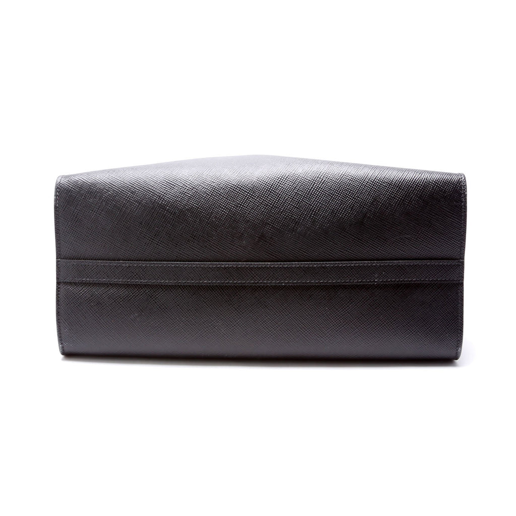 Saffiano Cuir Monochrome Top Handle Tote Black