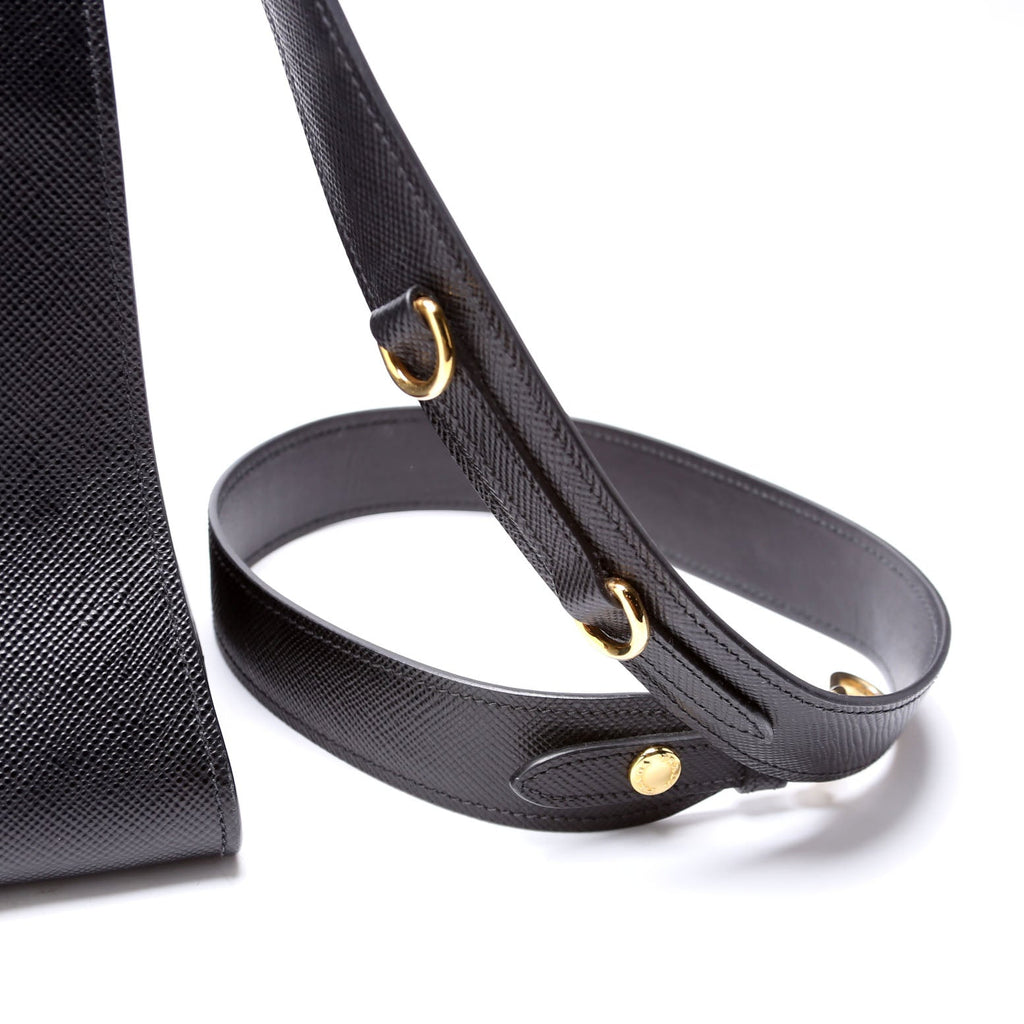 Saffiano Cuir Monochrome Top Handle Tote Black