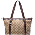 141470 GG Canvas Abbey Tote Beige/Brown