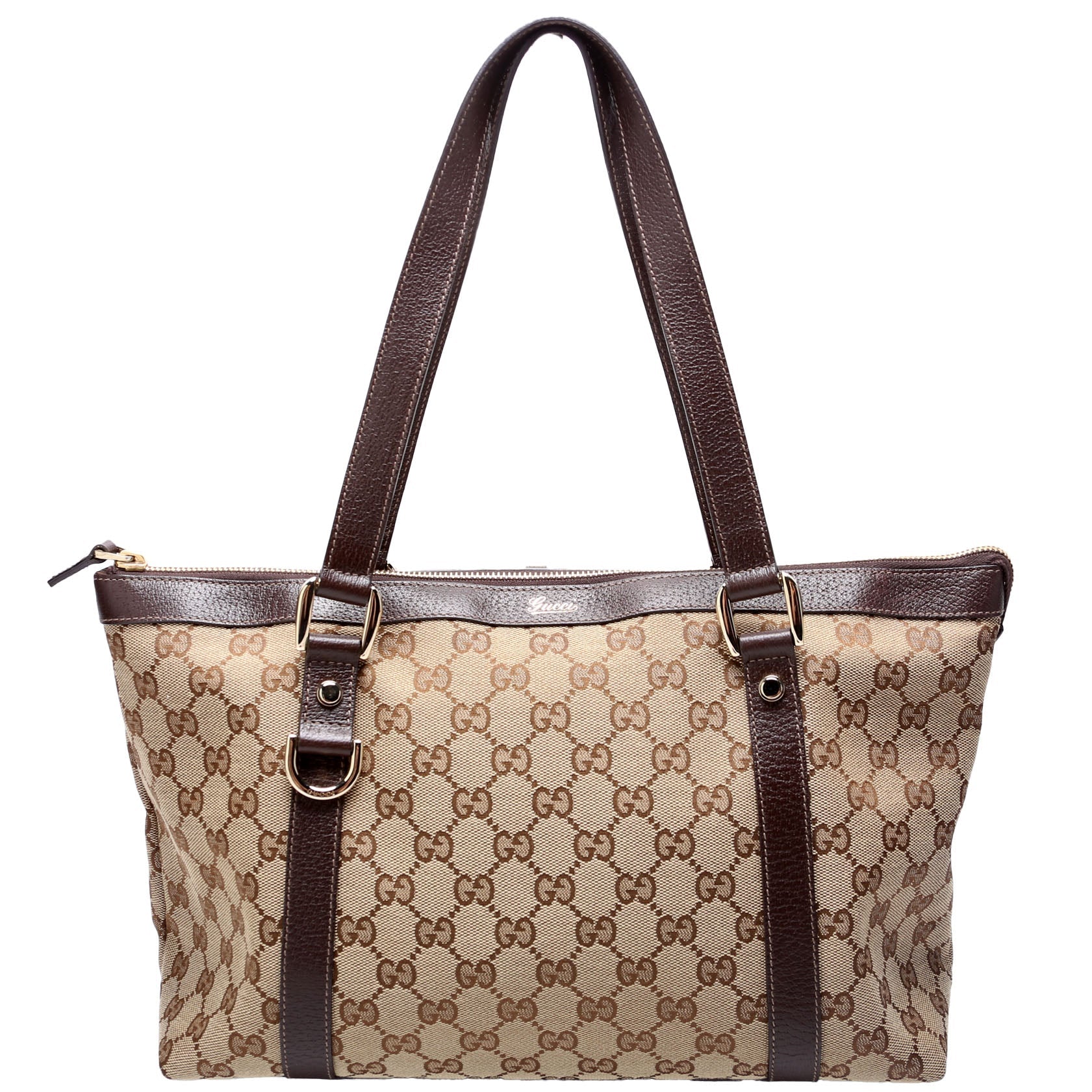 141470 GG Canvas Abbey Tote Beige/Brown