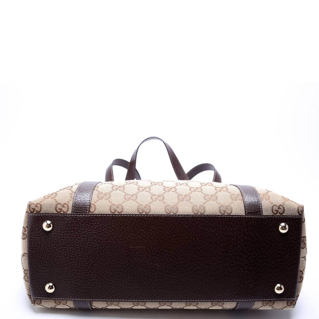 141470 GG Canvas Abbey Tote Beige/Brown