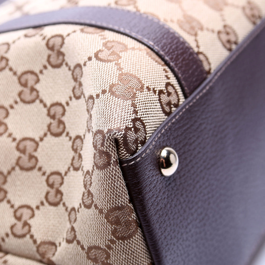 141470 GG Canvas Abbey Tote Beige/Brown