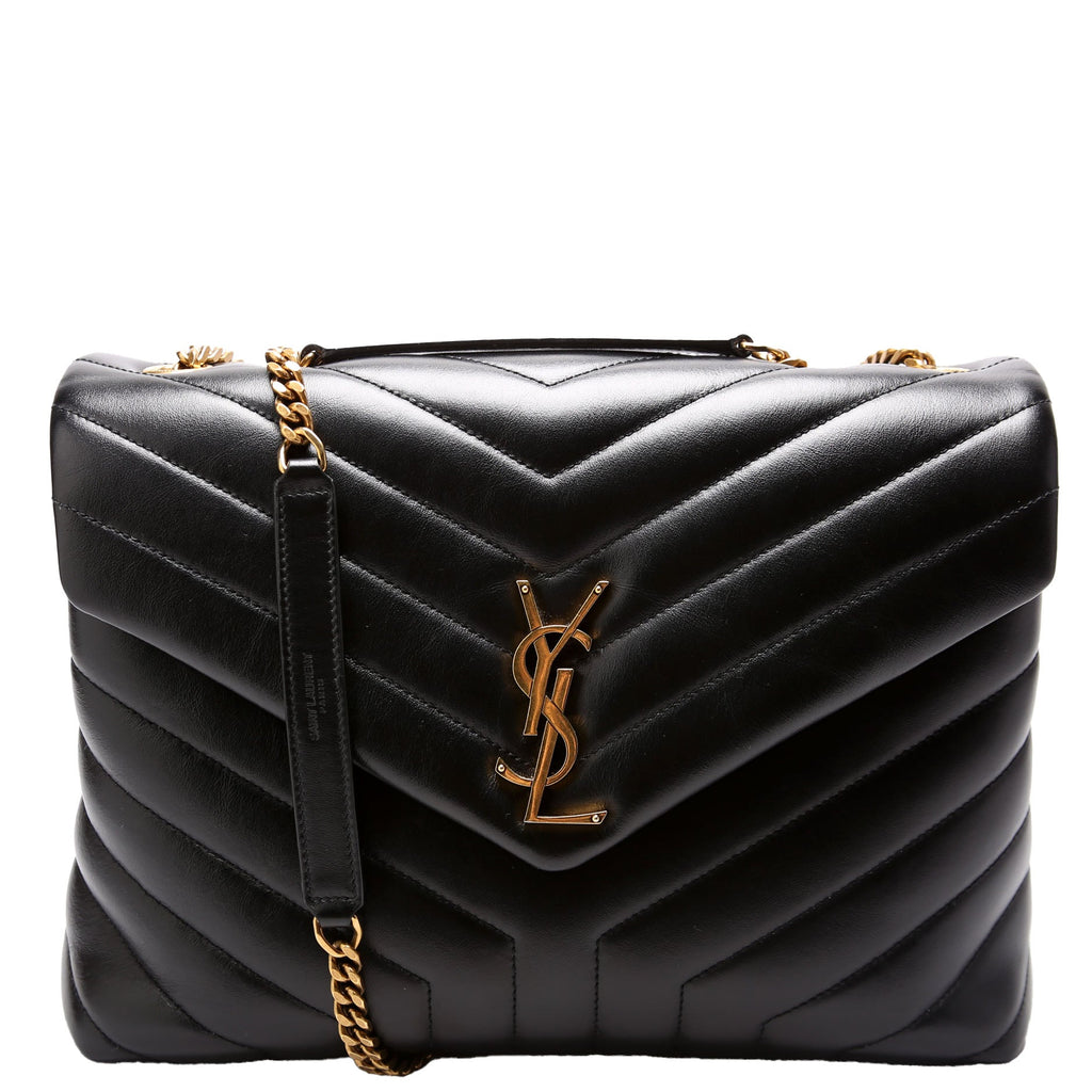 Loulou Medium Quilted Black/Gold