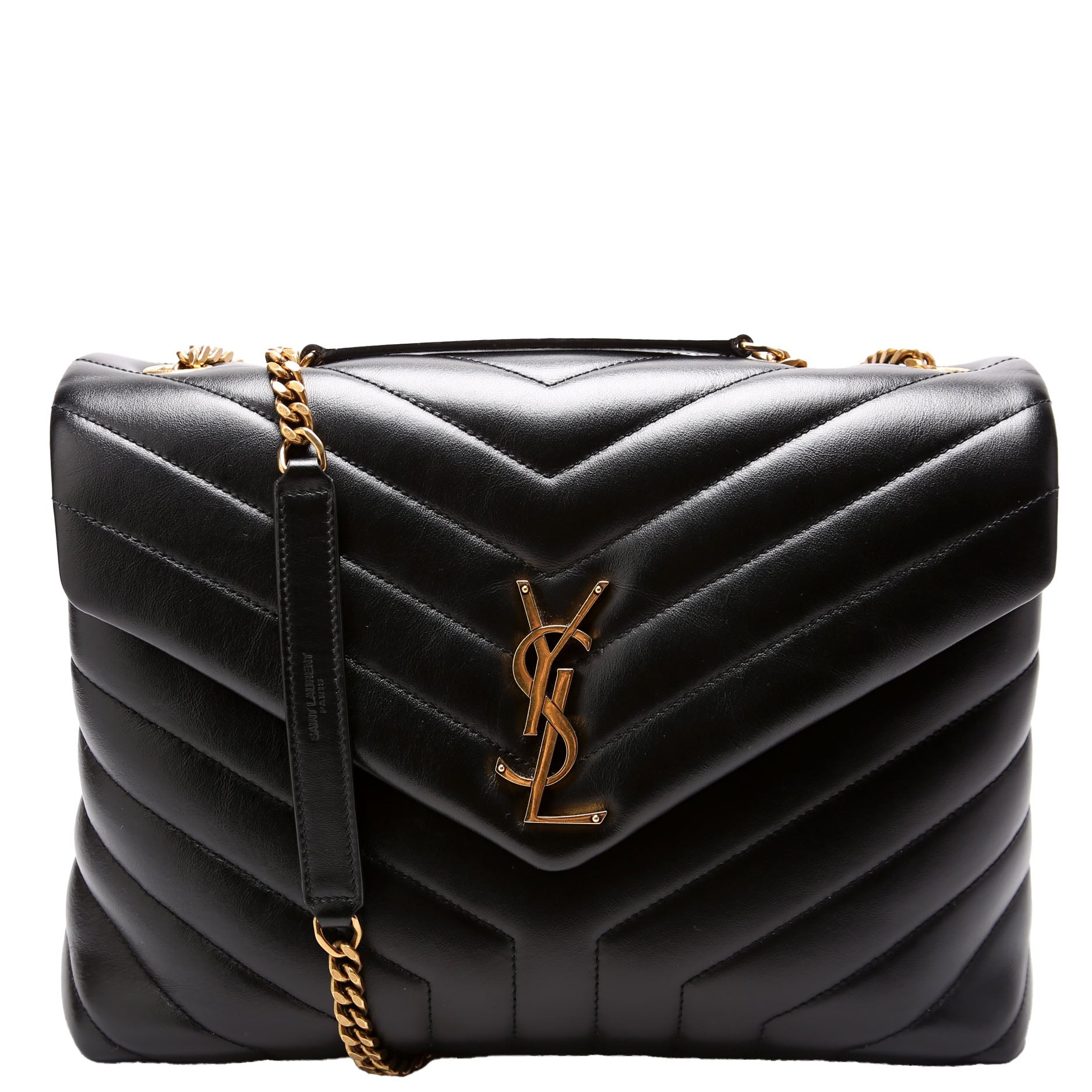 Loulou Medium Quilted Black/Gold