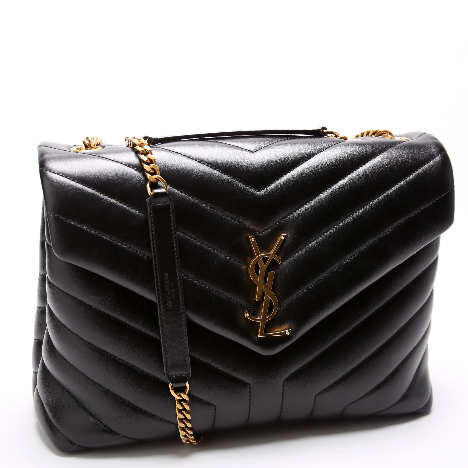 Loulou Medium Quilted Black/Gold