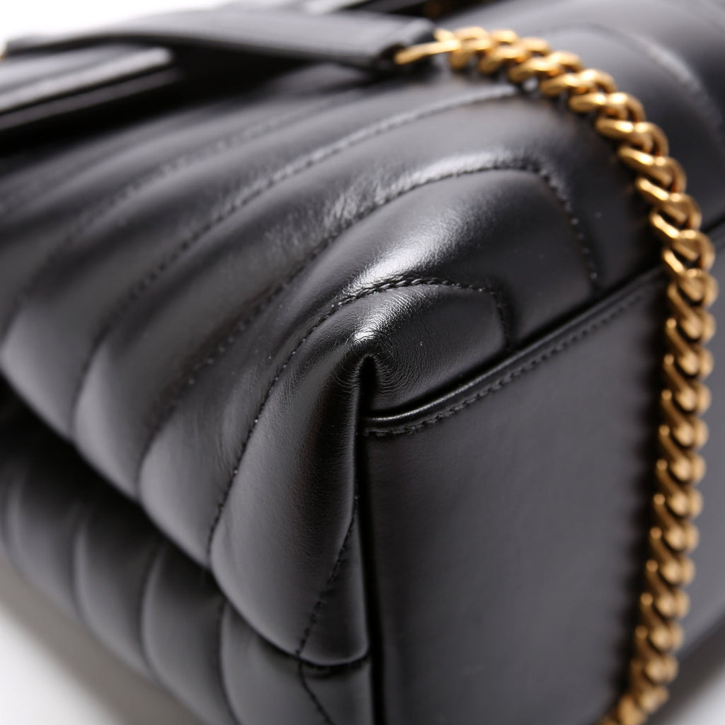 Loulou Medium Quilted Black/Gold