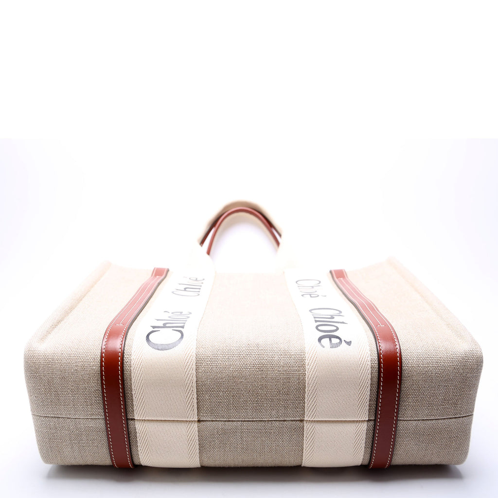 Woody Ribbon Tote Medium Beige/Brown