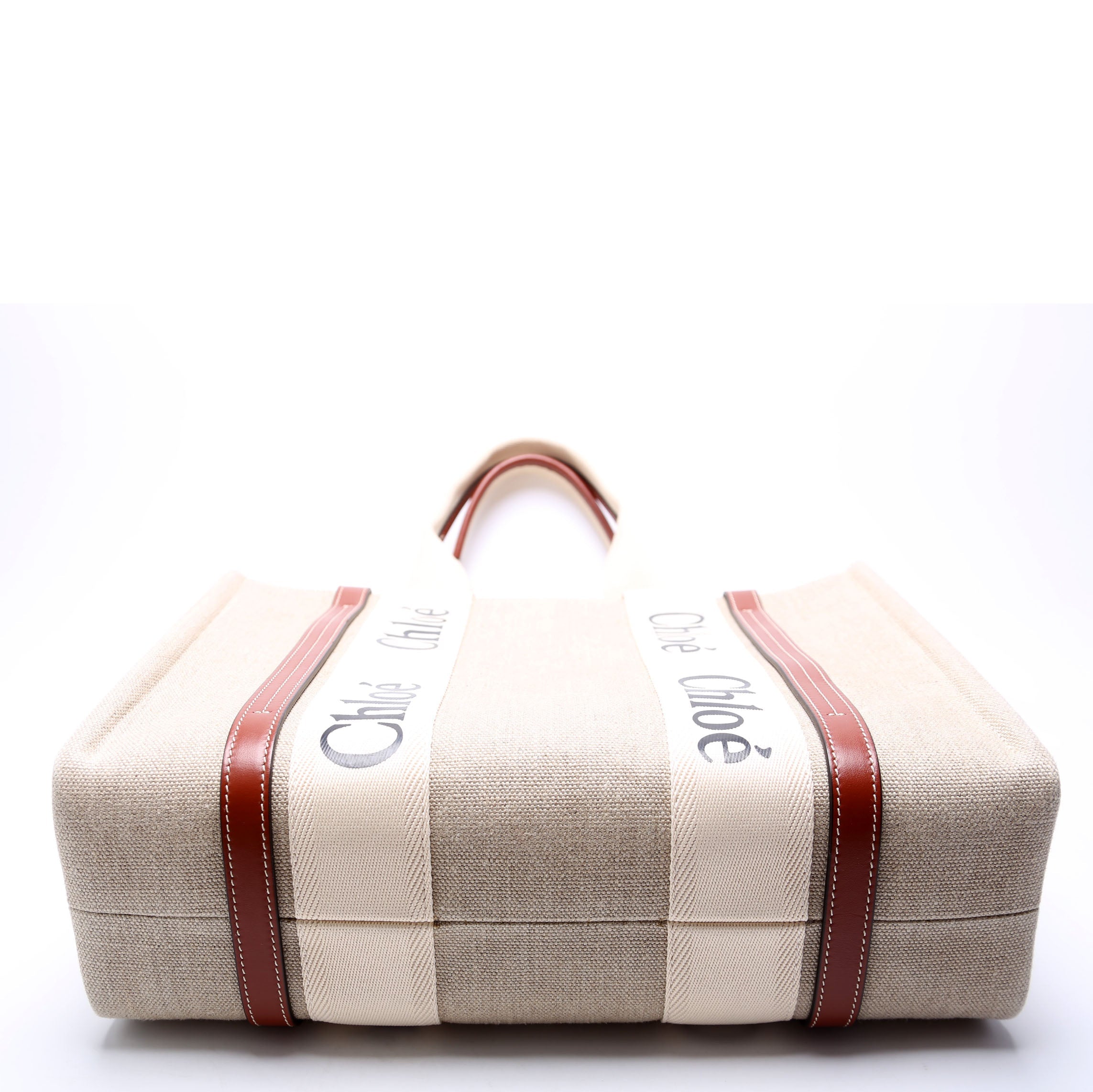Woody Ribbon Tote Medium Beige/Brown