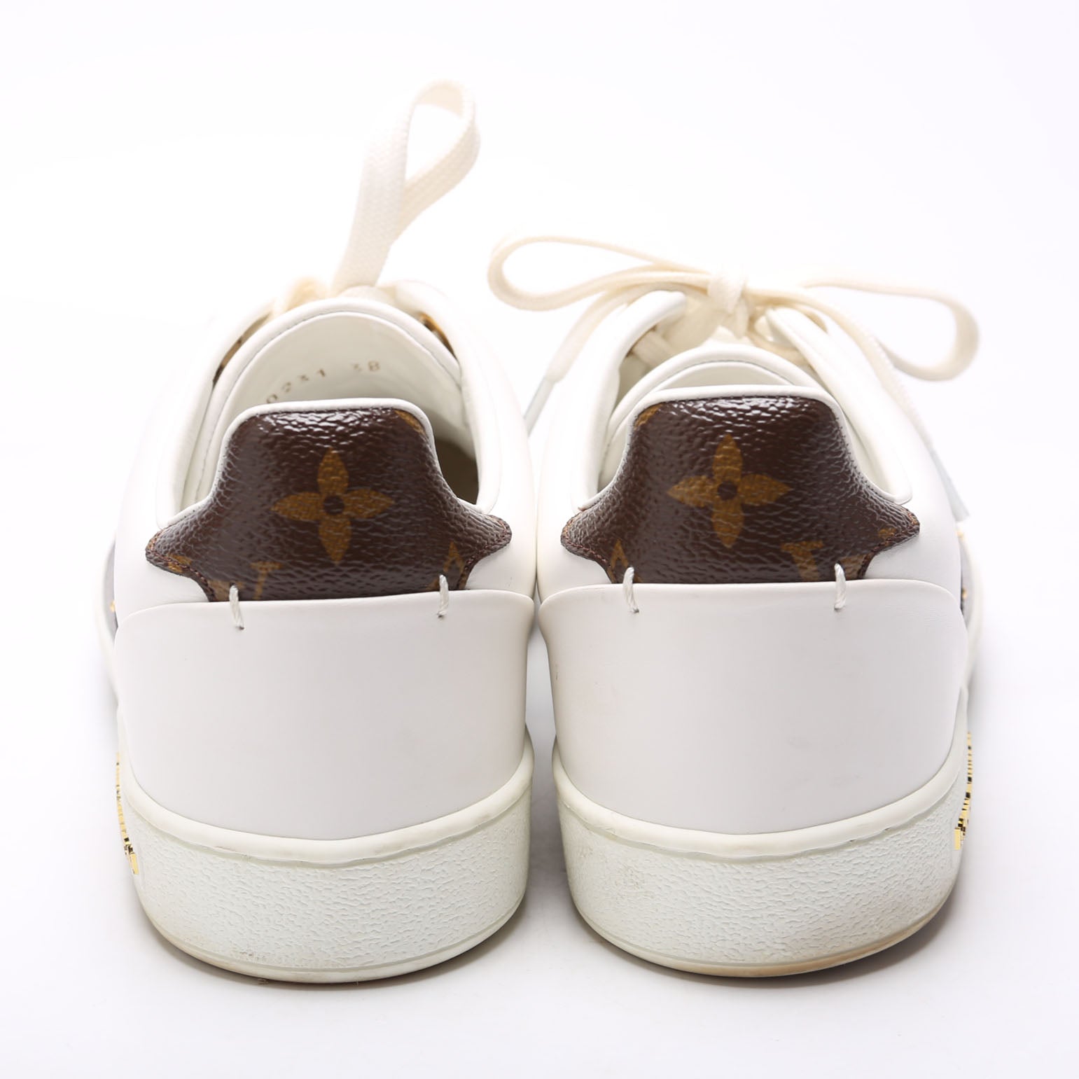 Frontrow Calfskin/Monogram Sneakers Size 38 White