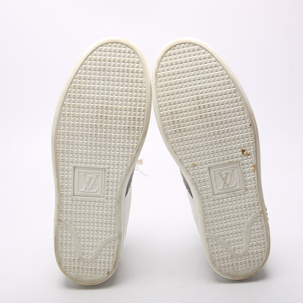 Frontrow Calfskin/Monogram Sneakers Size 38 White