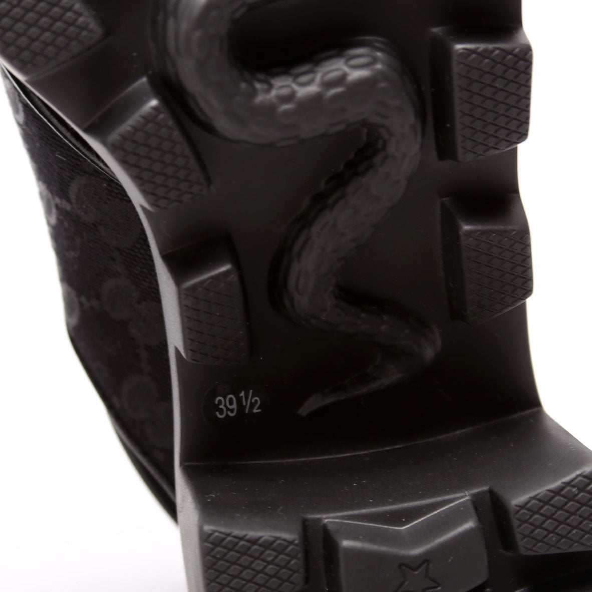GG Canvas Lug Sole Crossover Sandals Size 39.5 Black