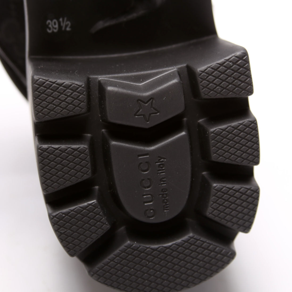 GG Canvas Lug Sole Crossover Sandals Size 39.5 Black