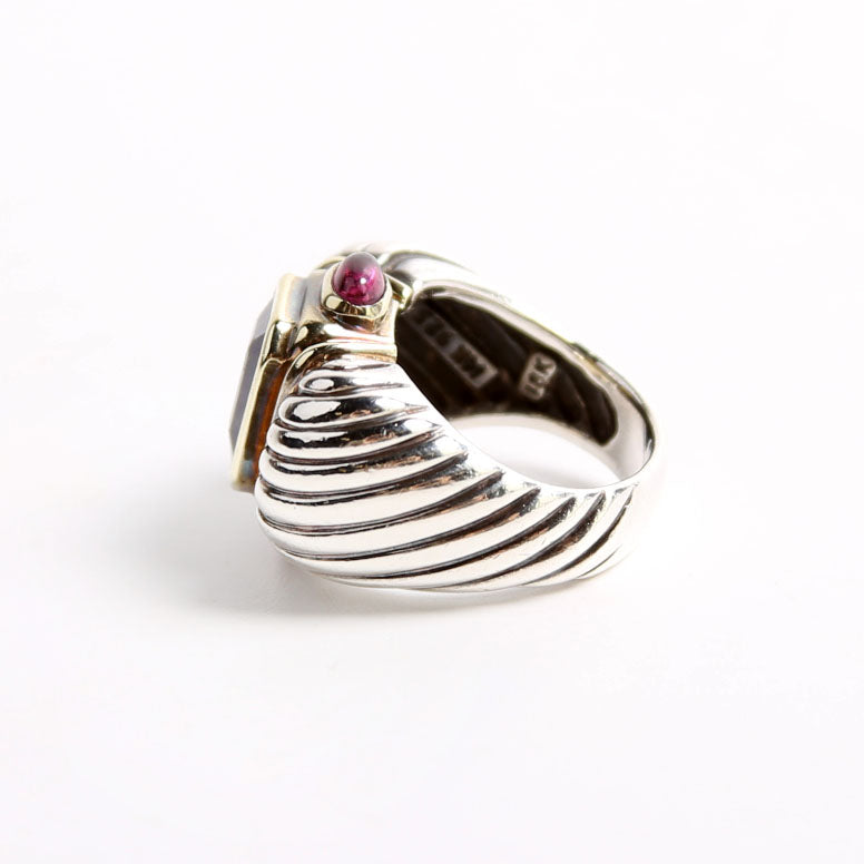 Renaissance Ring Amethyst/Rhodolite/925/585 Size 6