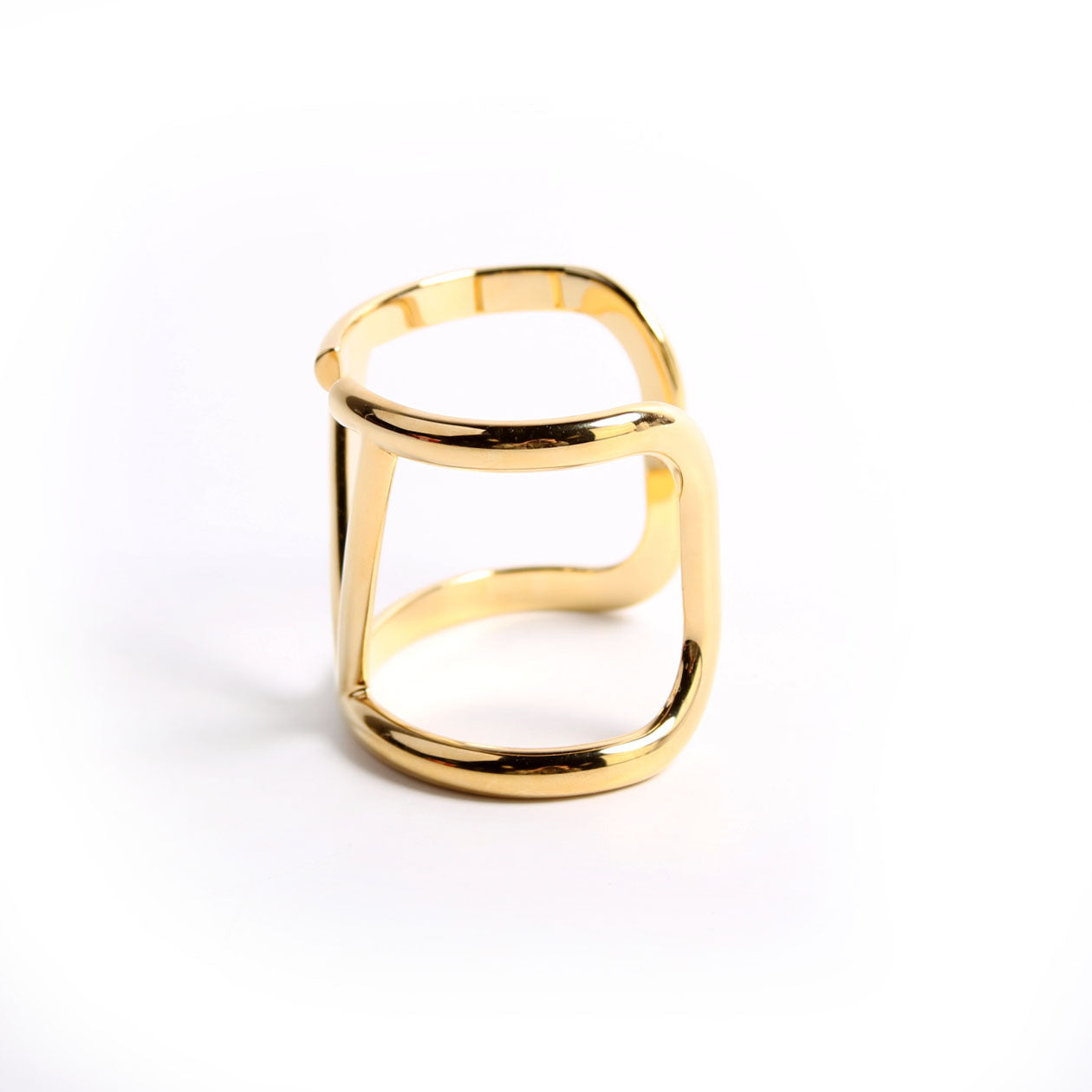 V Logo Cuff Bracelet Gold