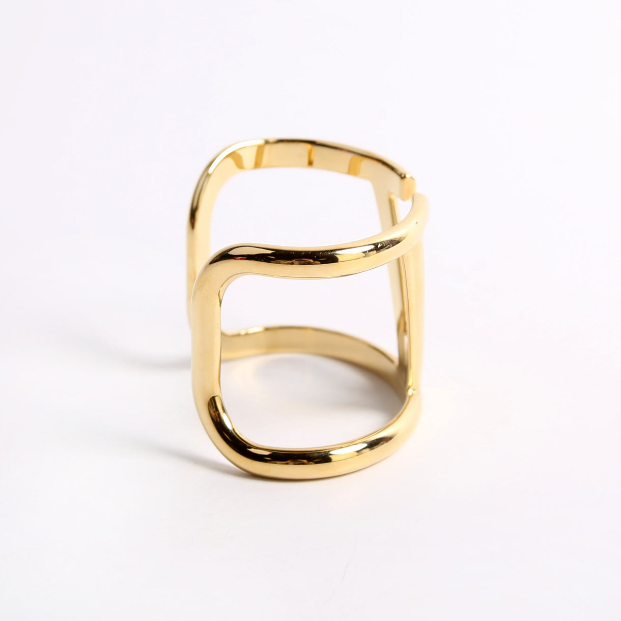 V Logo Cuff Bracelet Gold