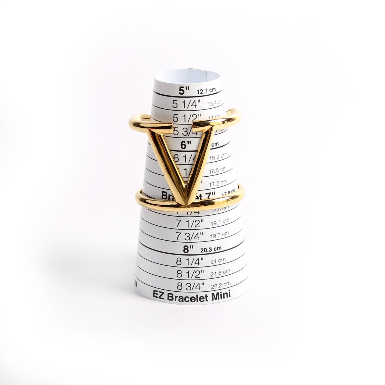 V Logo Cuff Bracelet Gold
