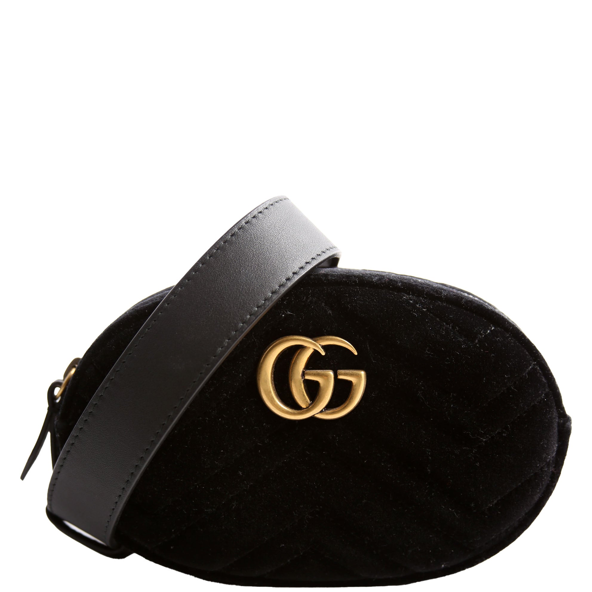 Gucci 476434 Marmont Velvet Belt Bag Black