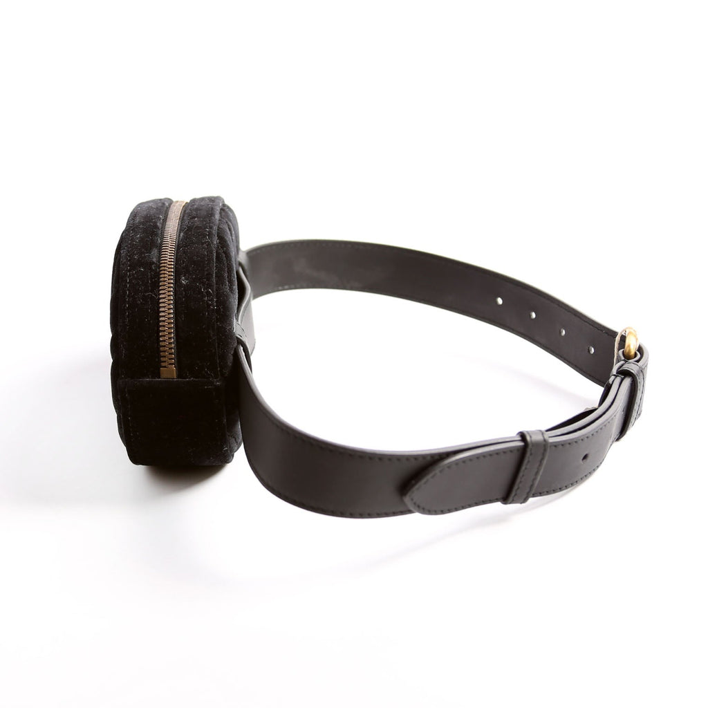 Gucci 476434 Marmont Velvet Belt Bag Black