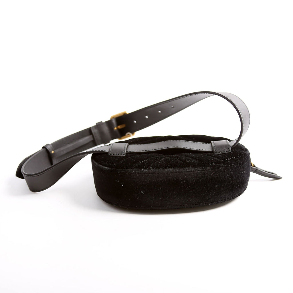 Gucci 476434 Marmont Velvet Belt Bag Black