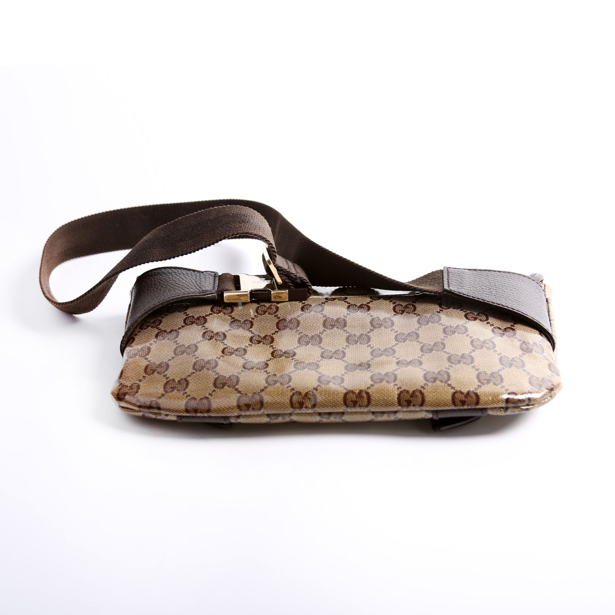 374617 GG Crystal Waist Belt Bag Brown
