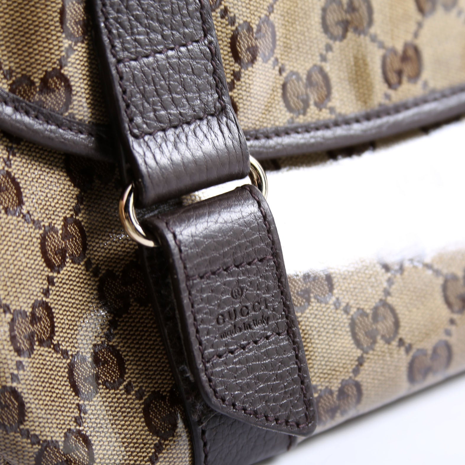 374617 GG Crystal Waist Belt Bag Brown