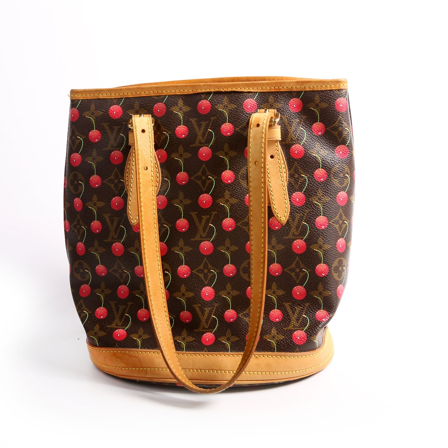 Petit Bucket Cerises Brown/Red