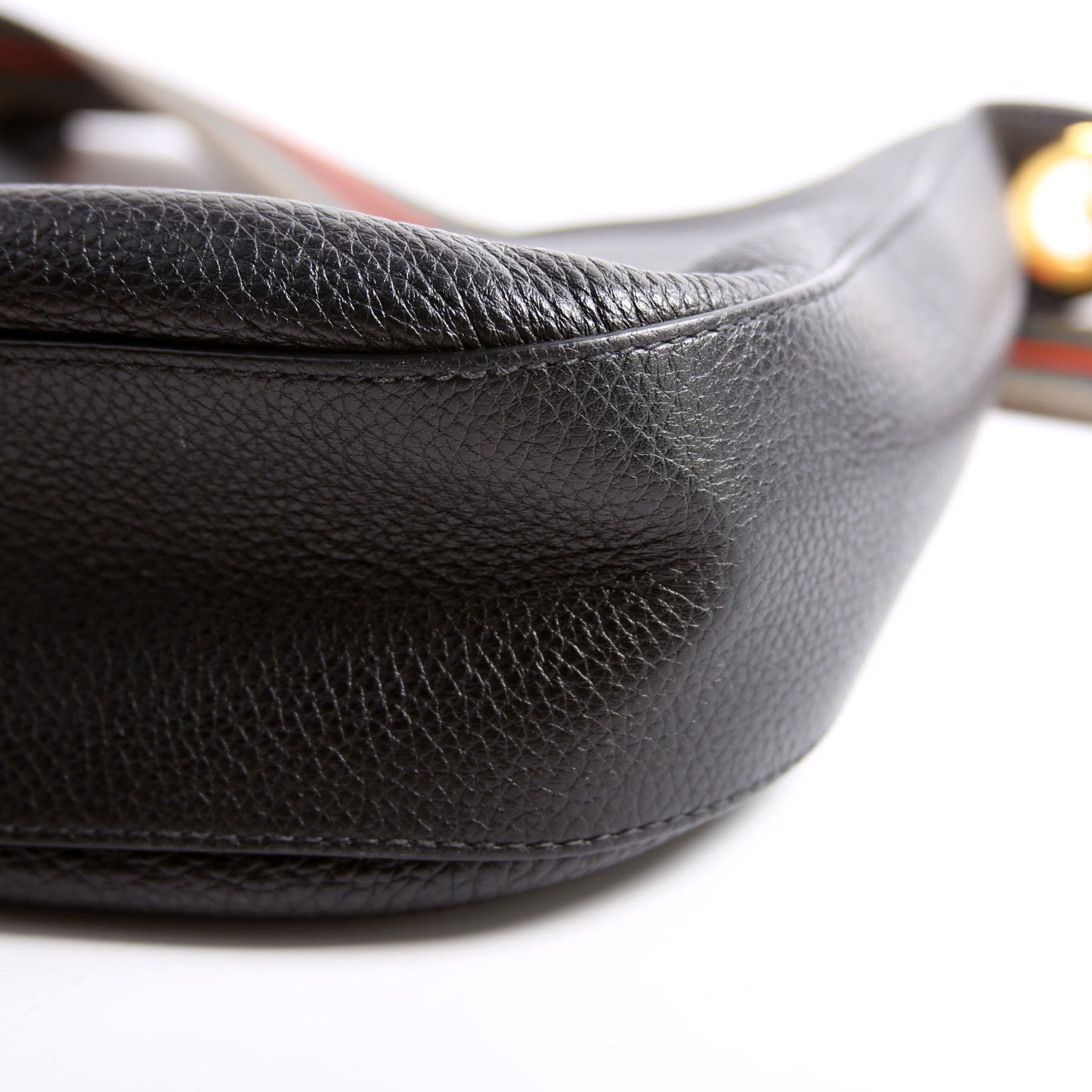 1BC166 Vitello Phenix Small Zip Messenger Hobo Black