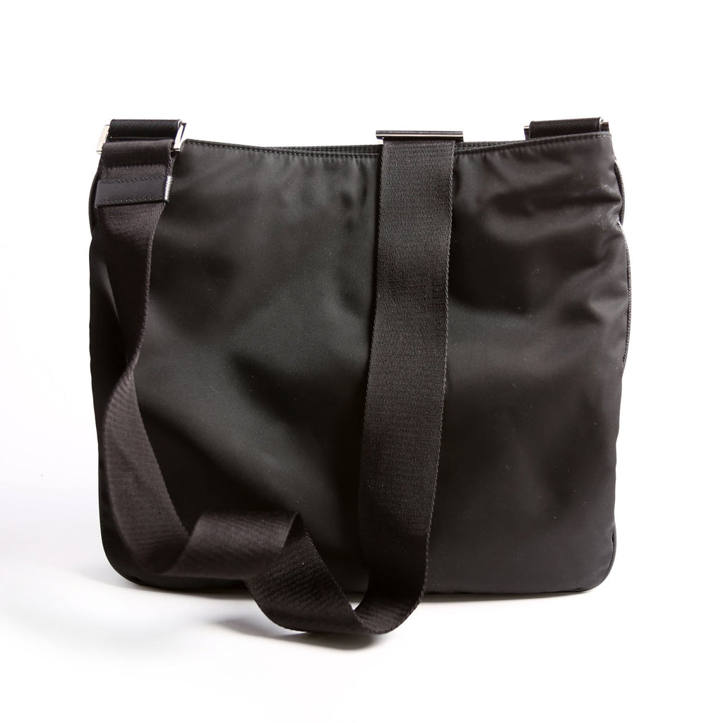 2VH563 Re-Nylon/Saffiano Messenger Crossbody Black