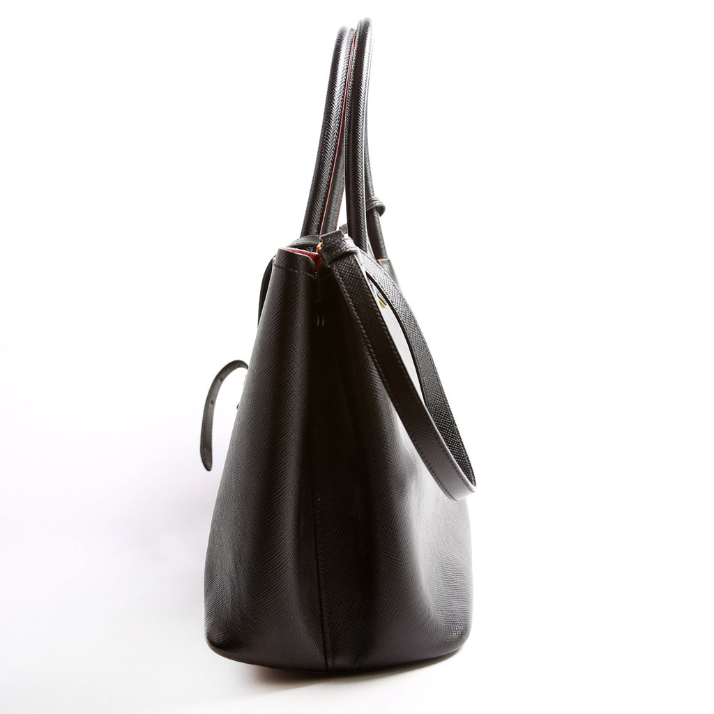 B2756T Saffiano Cuir Double Tote Medium Black