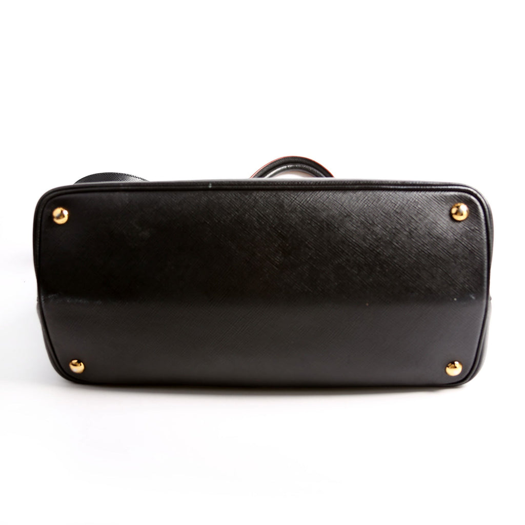 B2756T Saffiano Cuir Double Tote Medium Black