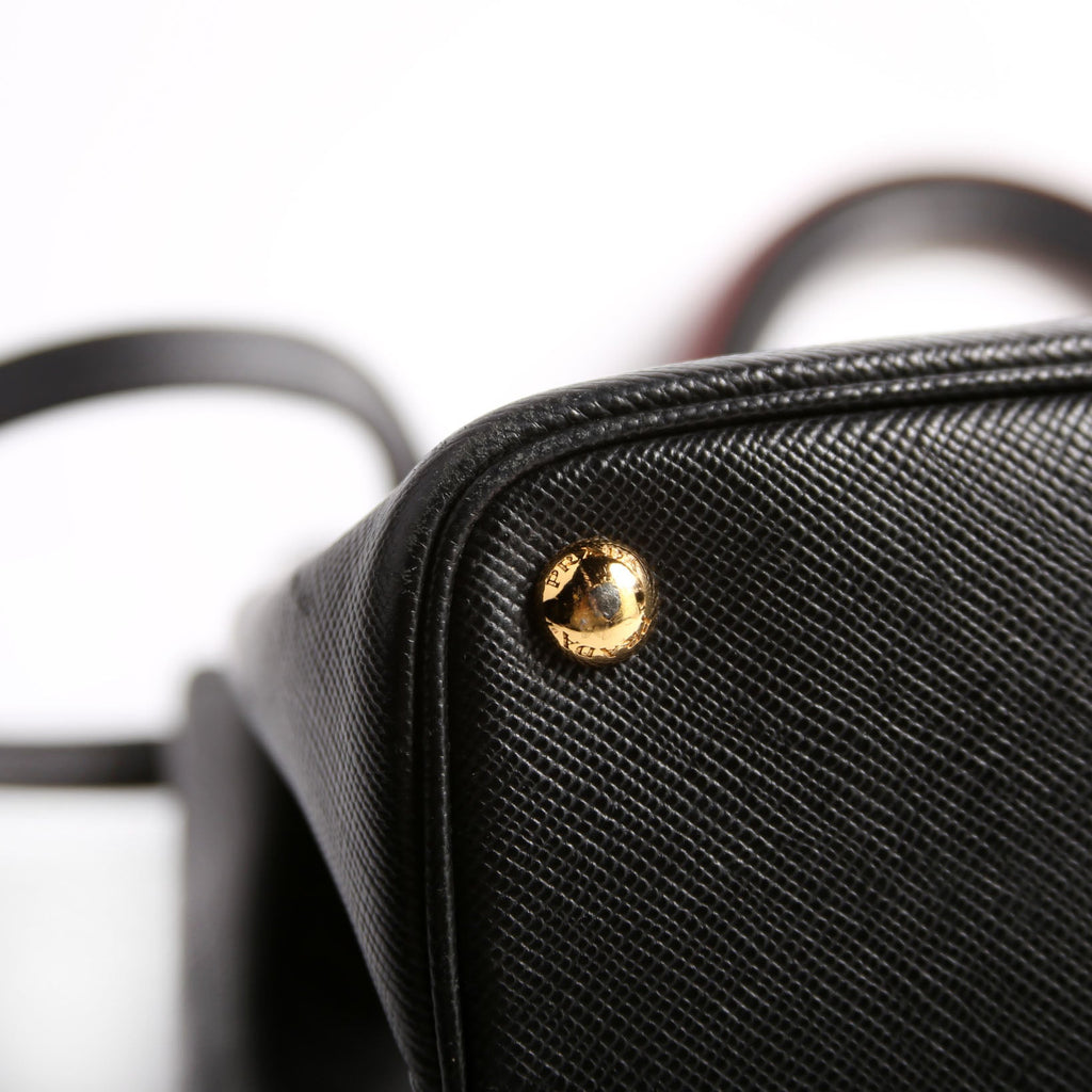 B2756T Saffiano Cuir Double Tote Medium Black