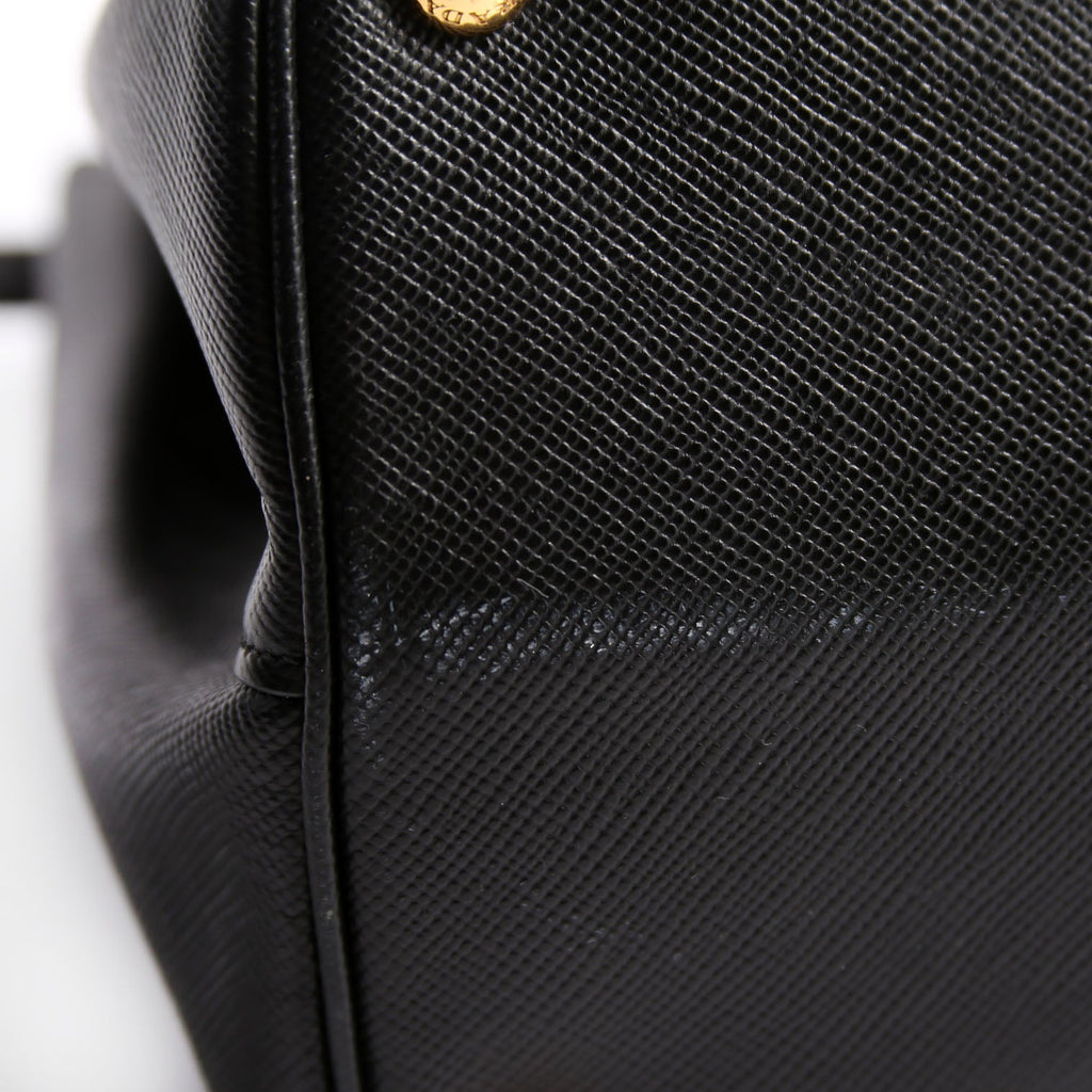 B2756T Saffiano Cuir Double Tote Medium Black