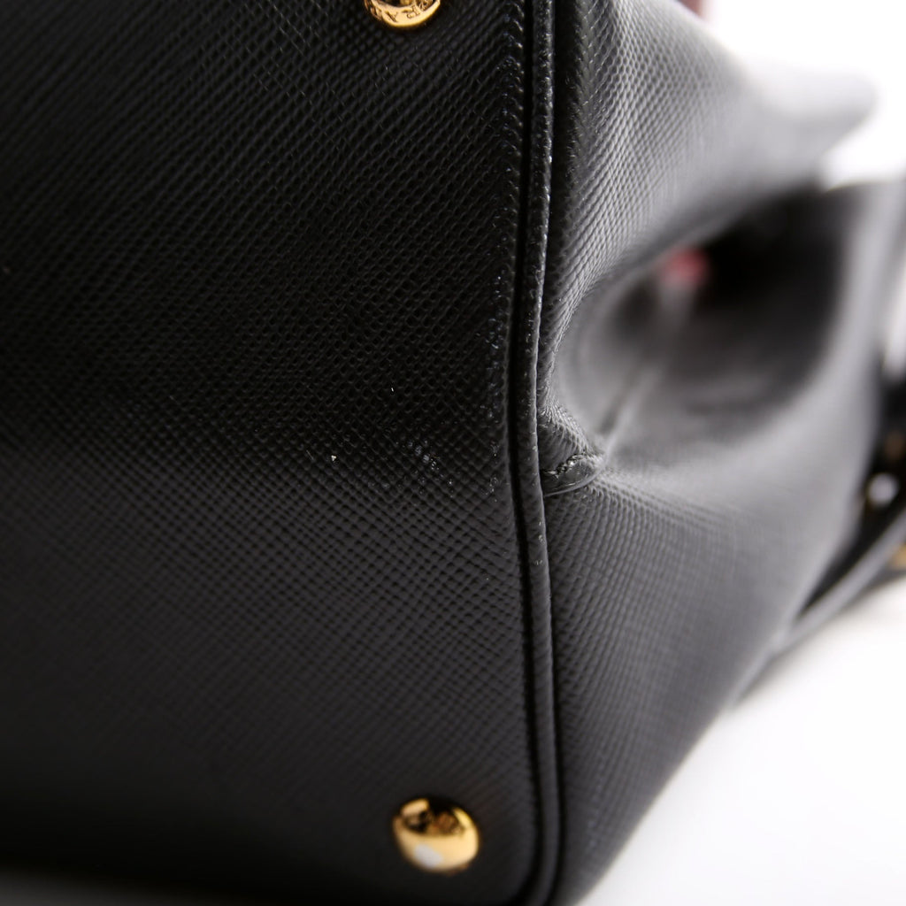B2756T Saffiano Cuir Double Tote Medium Black