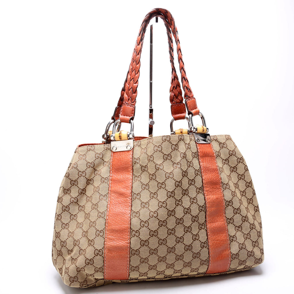 232947 GG Canvas Bamboo Tote