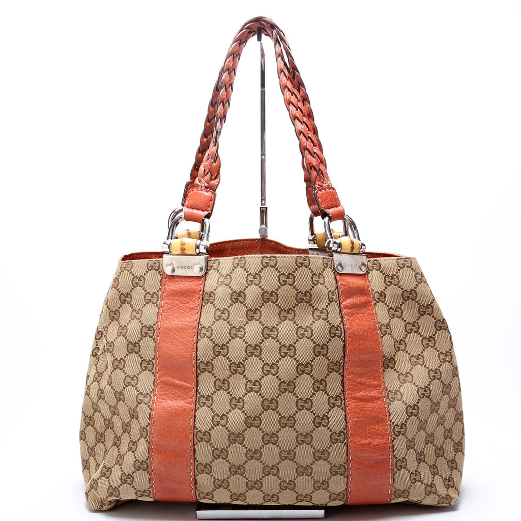 232947 GG Canvas Bamboo Tote