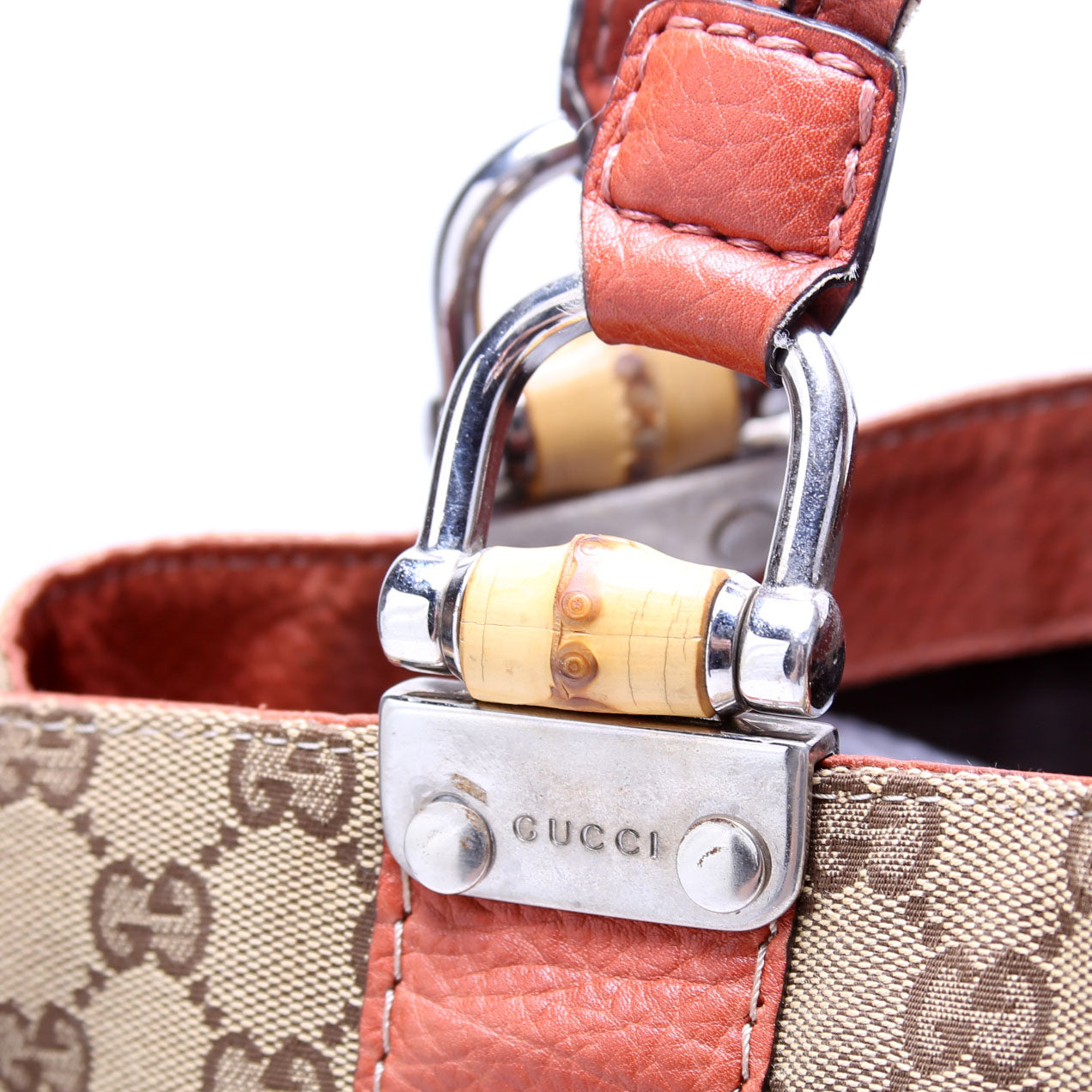 232947 GG Canvas Bamboo Tote