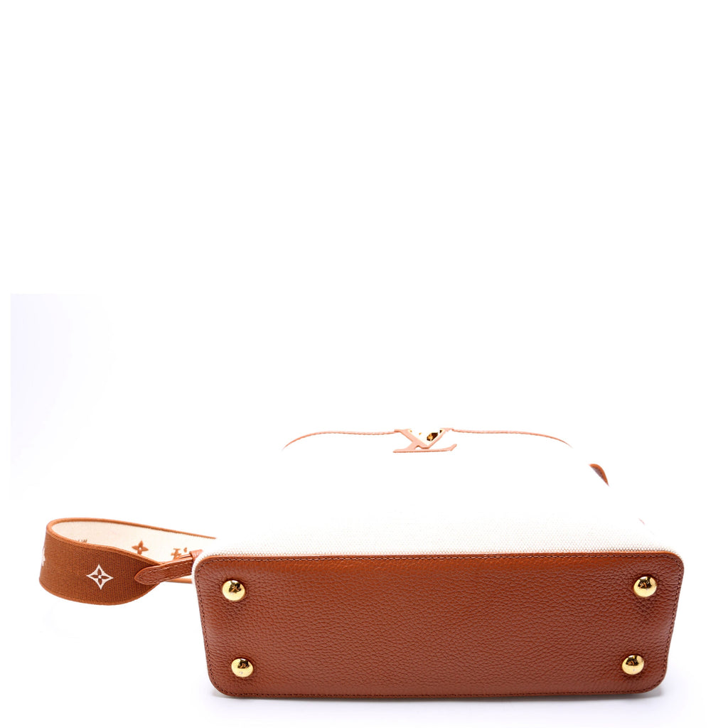 Capucines MM Taurillon Canvas Brown/Beige