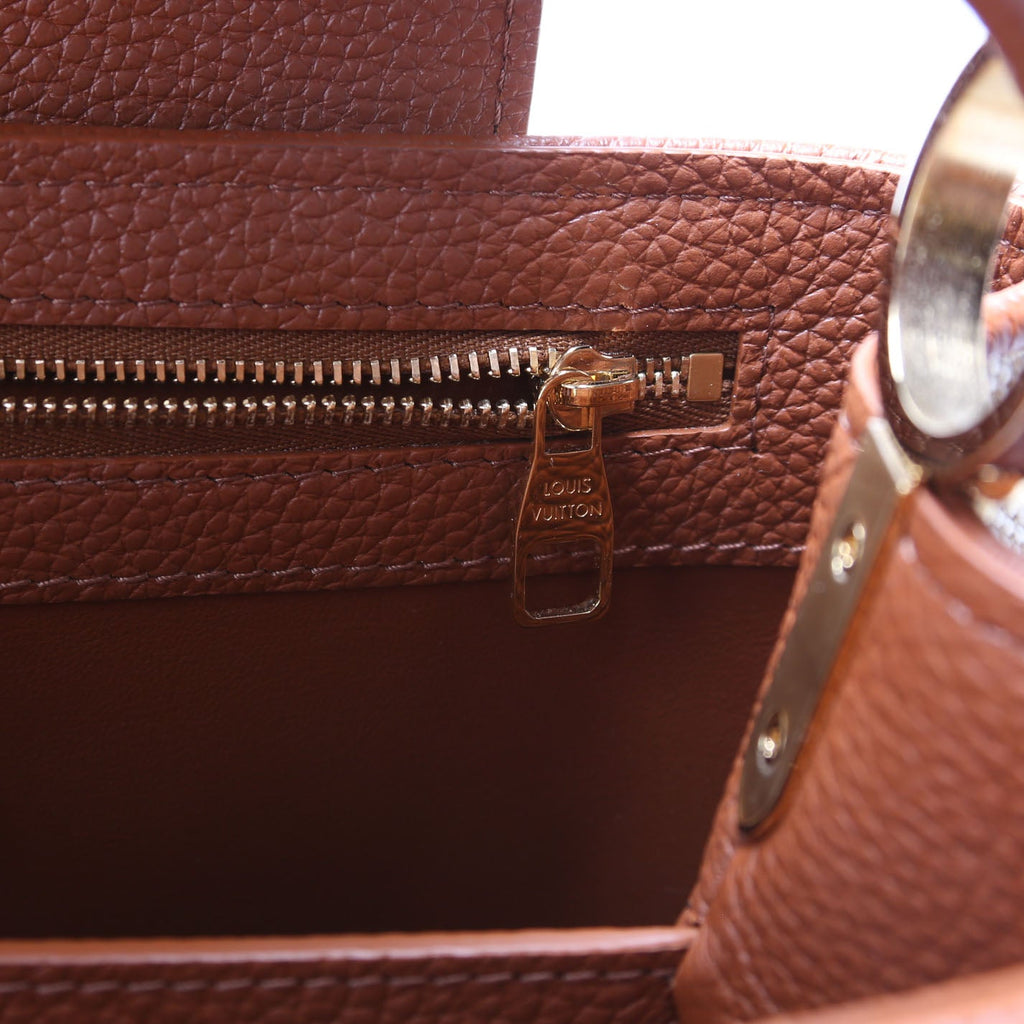 Capucines MM Taurillon Canvas Brown/Beige
