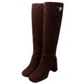 Suede Knee High Boots Size 37 Brown