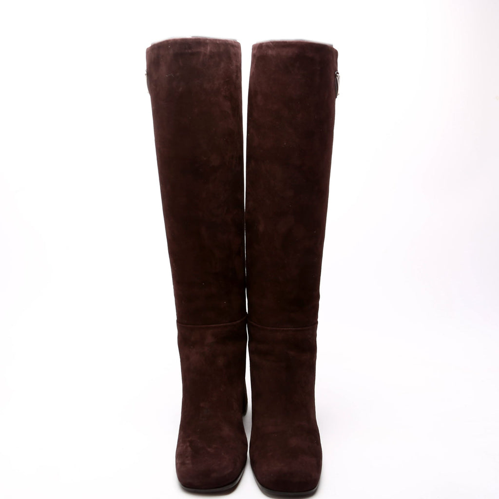 Suede Knee High Boots Size 37 Brown