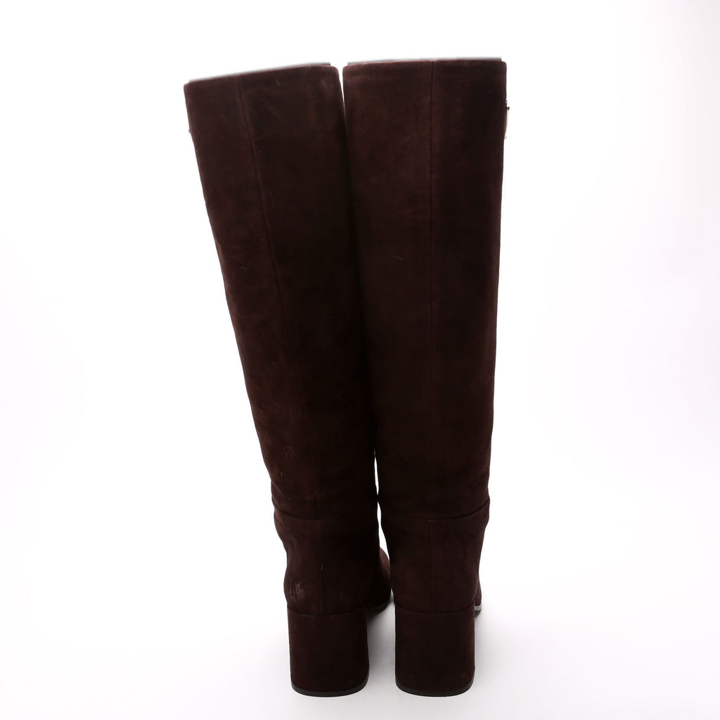 Suede Knee High Boots Size 37 Brown
