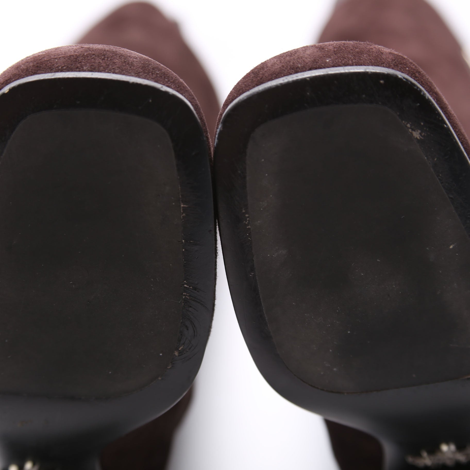 Suede Knee High Boots Size 37 Brown